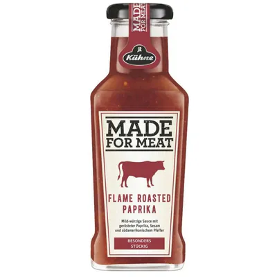 Verpackungsbild Kuehne Made for Meat Roasted Paprika Grillsauce mild wuerzig 235ml