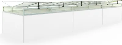 Produktbild von Frühbeetkasten 579x150 cm Frühbeetaufsatz  Aufzucht Treibhaus, Aluminium mit Polycarbonat Doppelstegplatten, UV-beständig, inkl. Öffnungsklappen