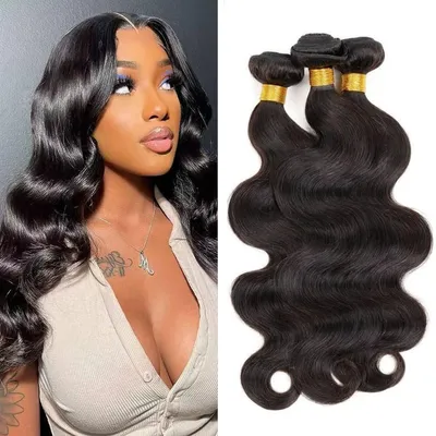 Image de Solidchoice - Paquets de cheveux humains ondulés, de différentes longueurs : 8, 10 et 12 pouces