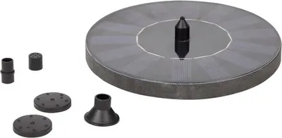 Produktbild von Solar Springbrunnen mit Solarenergie - 3 Aufsätze - Springbrunnen - Springbrunnenpumpe für Garten/Teich/Pool/Vogelbad - Umweltfreundlich - Eco - ⌀160mm