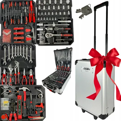 Produktbild von Professionelles XXL-Werkzeugset 187 Teile-Koffer, Schlüssel und Bits Eurotec