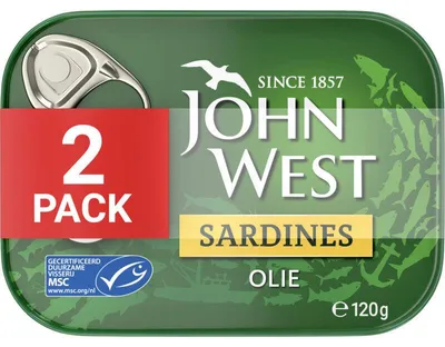 Zdjęcie produktu dla John West Sardynki w oleju, opakowanie 2 szt., 240 g - Bogate w Omega-3 i bogate w białko