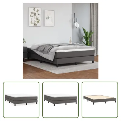 Produktbild von The Living Store Bettgestell Grau 140x190 cm Kunstleder
