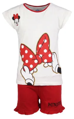 Produktbild von Minnie Maus Mädchen kurzarm Pyjama Shirt Shorts - Rot, 140