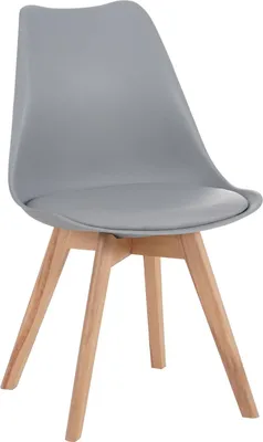 Produktbild von 5 TLG. Essgruppe Josy | Esstisch mit 4 Stühlen | 120x80 cm mit Baumkante | Holz Wildeiche-Optik | 40 mm Platte | U-Gestell Schwarz | 4X Schalenstuhl Grau + Buche-Gestell