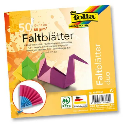 Obrázek produktu pro Folia 499/1515 Skládané listy "Duo" - 50 listů, 10 barev, 80g, 15x15cm(S-T)
