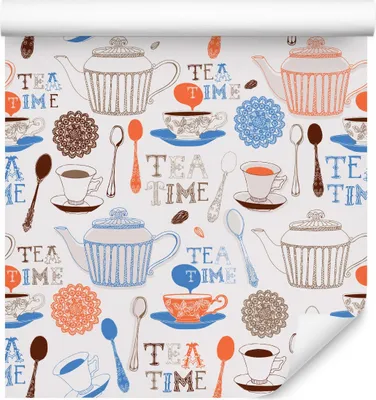 Immagine prodotto di 10m VLIES WALLPAPER rotolo sala da pranzo tè caffè pentole tazze ornamenti XXL