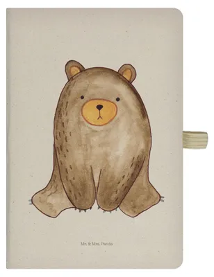 Produktbild von Mr. & Mrs. Panda Journal Bär sitzend - Transparent - Geschenk, notizbuch, Teddy, Reisetagebuch, Adressbuch, Tagebuch, A5