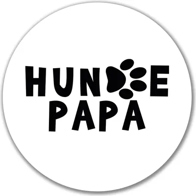 Produktbild von Huuraa Aufkleber Hundepapa Tapse 10cm rund Sticker Geschenkidee