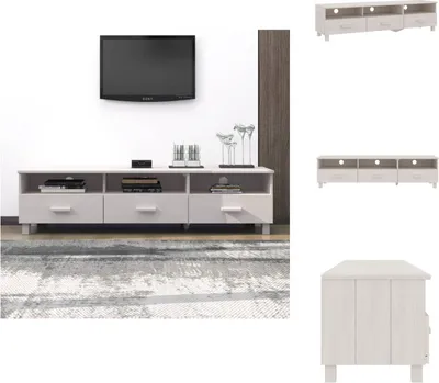 Produktbild von vidaXL TV-Schrank HAMAR Weiß 158x40x40 cm Massivholz Kiefer -  TV-Möbel