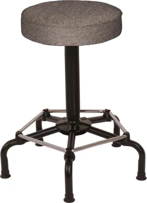 Produktbild von Drehspindel-Hocker Atlanta | Sitzhöhe 64-84cm | Ø 59cm | Tragfähigkeit 110kg | Polstersitze | Stahl-Fußkreuz mit Fußstütze & Gleiter | Anthrazit