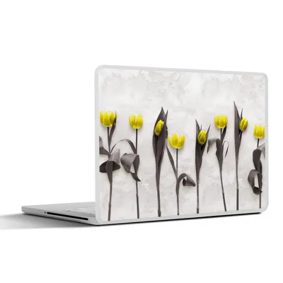 Produktbild von MuchoWow® Laptop Aufkleber Sticker Cover Blumen - Tulpen - Marmor 32.5x23.5 cm - Sticker für Laptop - Selbstklebend