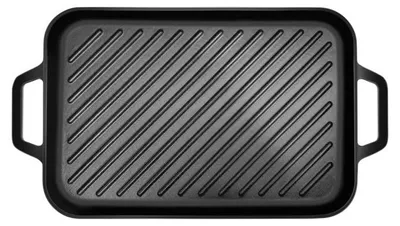 Image de Plancha rectangulaire 44cm Fonte d'acier tous feux dont induction four Noir Arthur Martin AM4401