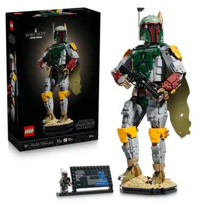 Produktbild von LEGO Star Wars: Die Rückkehr der Jedi-Ritter Boba Fett Figur - Modellbausatz für Erwachsene, mit Helm, Blaster & Kopfgeldjäger Minifigur - Regal oder Schreibtisch Deko - Geschenkidee für die Rückkehr der Jedi Fans - 75455