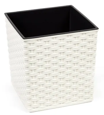 Obrázok produktu pre Kvetináč LAMELA Kvetináč JUKA RATAN, 25 x 25 cm, výška 26 cm, krémová farba