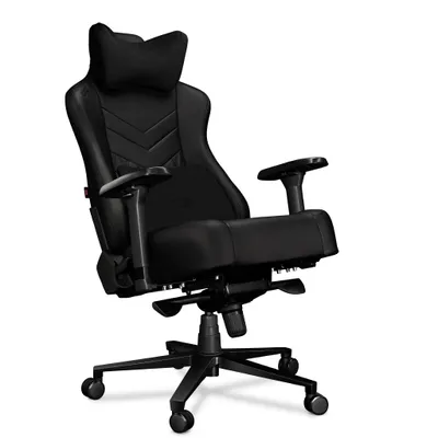 Produktbild von YUMISU Gaming Stuhl 2053 Verstärkte Stahlkonstruktion Höhenverstellbar bis 150kg Belastbar Rückenlehne und Sitz aus Kaltschaum SCHWARZ Kunstleder
