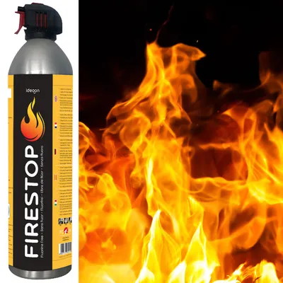 Produktbild von Feuerlöschspray Firestop, Brandklasse A/F, Fluorfrei, 600ml, Fettbrandlöscher für Speiseöl bis 5L – Kompakt & Sicher, 5A 5F