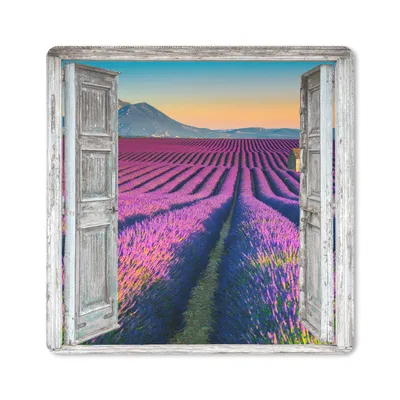 Produktbild von MuchoWow® Mauspad Mousepad Lavendel - Sommer - Ausblick - Blumen 20x20 cm - Mousepads - Maus Mat - Pad - Mausunterlage - Desk Mat - Bureauartikeln