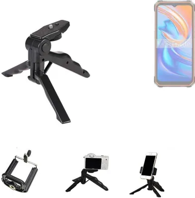 Produktbild von K-S-Trade Stativ Tisch-Ständer Dreibein Handy-Stativ Ständer kompatibel mit Blackview BV9200 Mini-Stativ Smartphone Tripod Handy-Stativ aus Plastik