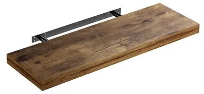 Image de CASARIA® Étagère murale flottante chêne foncé 70 cm MDF robuste effet flottant support de fixation inclus étagère bois