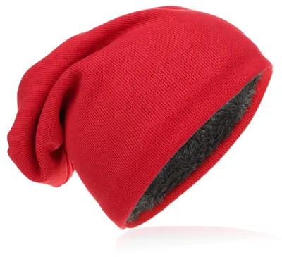 Produktbild von Strick Beanie Unifarbe Rot-M
