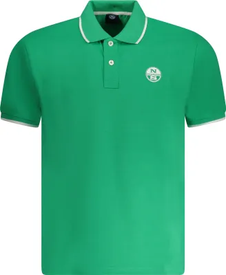 Immagine prodotto di Polo verde a maniche corte da uomo con dettagli a contrasto e logo