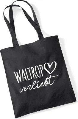 Produktbild von Huuraa Jutebeutel Waltrop verliebt 10 Liter Black Baumwolle Tasche Geschenkidee
