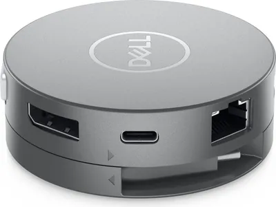 Zdjęcie produktu dla DELL Koncentrator podróży USB-C 7 w 1 Pro - DA310, Przewodowa, USB 3.2 Gen 2 (3.1 Gen 2) Type-C, 10,100,1000 Mbit/s, Srebrny, 3840 x 2160 px, 1920 x 1080 px
