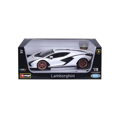 Zdjęcie produktu dla BBURAGO Lamborghini Sian FKP 37, Model super pojazdu, Wstępnie zmontowany, 1:18, Lamborghini Sian FKP 37, Każda płeć, Metal, Plastik