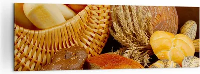 Produktbild von Bild auf Leinwand - Leinwandbild - Bäckerei Brot Essen - 160x50cm - Wand Bild - Wanddeko - Leinwanddruck - Bilder - Kunstdruck - Wanddekoration - Leinwand bilder - Wandkunst - AB160x50-2309