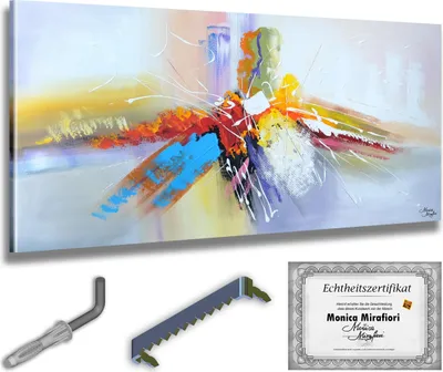 Immagine prodotto di Monica Mirafiori I 100% DIPINTO A MANO I Quadro "Il mio mondo" 140x70cm | Quadro dipinto a mano | Quadro acrilico | Quadro acrilico molto grande I Quadri d'arte moderna I Quadri d'arte