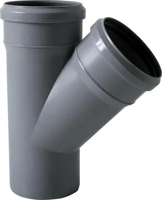 Produktbild von HT Abzweig einfach Ø 50/50 x 45°, mit 2 Steckmuffen