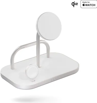 Zdjęcie produktu dla ZENS ZEDC29W/00, Wewnętrzna, Prąd przemienny, USB, Bezprzewodowe ładowanie, 1 m, Srebrny, Biały