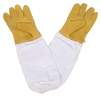 Imkerhandschoenen aus Schafsleder, lang, gelb, Gr. M