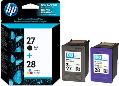 Produktbild von 2x Tintenpatronen HP - Nr. 27 + Nr. 28 - C8727A + C8728A