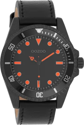 Immagine prodotto di Oozoo orologio da polso in pelle nera Orologi da uomo analogici al quarzo UOC11119