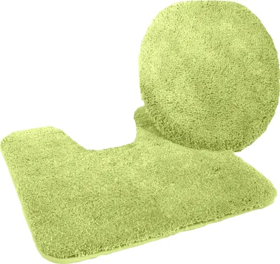 Produktbild von Mikrofaser-Badset 2-teilig, WC-Deckelbezug + Vorlage mit Ausschnitt,  Kiwigruen