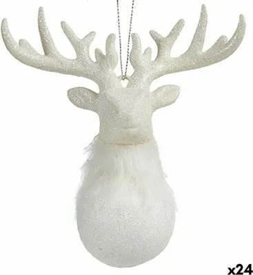 Zdjęcie produktu dla Reno Blanco Plastic Glitter Ship Ornament 14 x 15,5 x 7 cm (24 szt.)