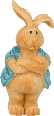 Immagine prodotto di coniglio figurato con pelliccia blu 12x9,5x14 cm Poliresina