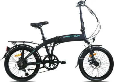 Produktbild von ZMH E-Bike Klappräder Schwarz 20 Zoll 7-Gang Shimano Alu-Rahmen leicht für Damen Herren