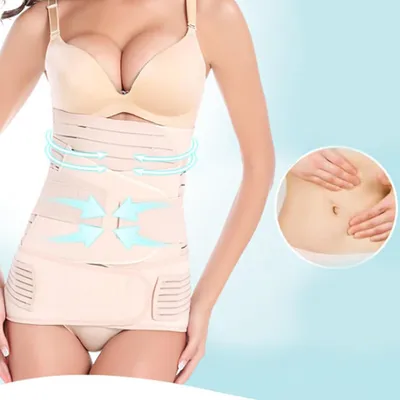 Imagen del producto de Cinturón abdominal posparto 3 en 1, transpirable, elástico, para mujeres después del parto