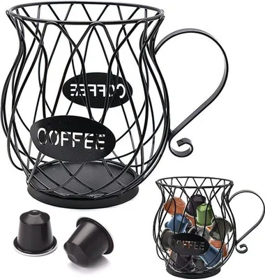 Produktbild von Kaffeebecherhalter, Kapselorganisator, Schwarz, für Zuhause, Café