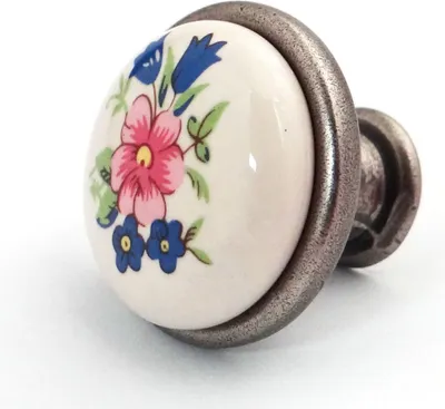 Produktbild von SOTECH Möbelknopf KARI Ø 28 mm Blumendekor Porzellanknopf SOTECH
