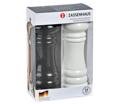 Produktbild von Zassenhaus Mühlen-Set BERLIN 18 cm schwarz/weiß 23725 4006528023725