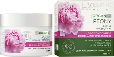 Zdjęcie produktu dla Eveline Cosmetics Organic Peony Łagodzący krem redukujący zmarszczki, 50 ml
