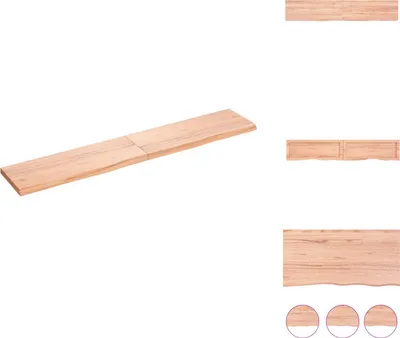 Produktbild von vidaXL Wandregal Hellbraun 160x30x(2-4) cm Massivholz Eiche Behandelt -  Wandregale