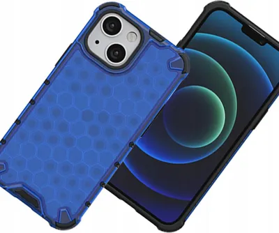 Immagine prodotto di Custodia blindata a nido d'ape con cornice in gel per Iphone 13 Mini Blu