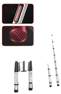 Produktbild von Teleskopleiter, Edelstahl, leichtes Design, 26m Kein Haken