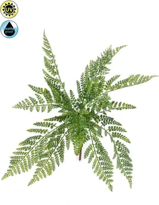 Produktbild von artplants.de Deko Frauenhaarfarn STIGOR auf Steckstab, crossdoor, grün, 55cm - Künstliche Farnpflanze