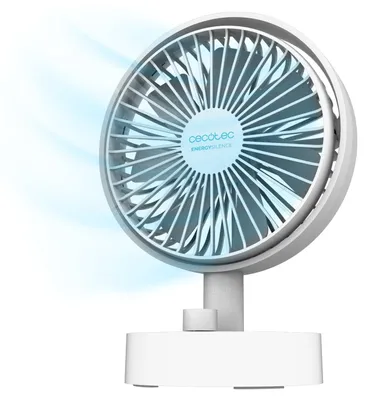 Produktbild von Cecotec EnergySilence 2000, Haushalts-Lamellenlüfter, Weiß, Flur, Tisch, 15,2 cm, Drehregler, Akku, USB